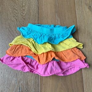 Vibrant Multicolor Ruffled Kids Skirt